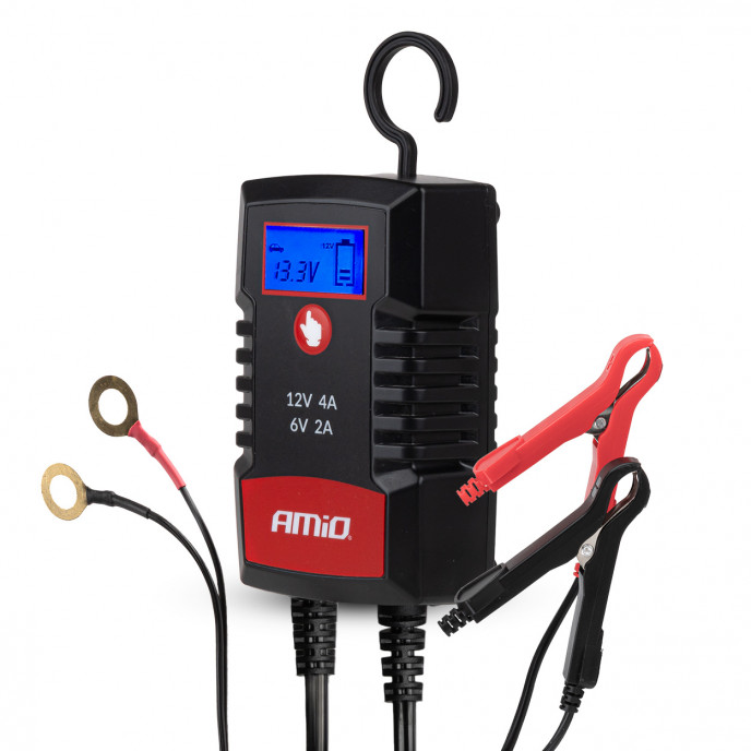 Digitale acculader AGM GEL STD LiFePo4 MAX 4A 6/12V PRO HOOK