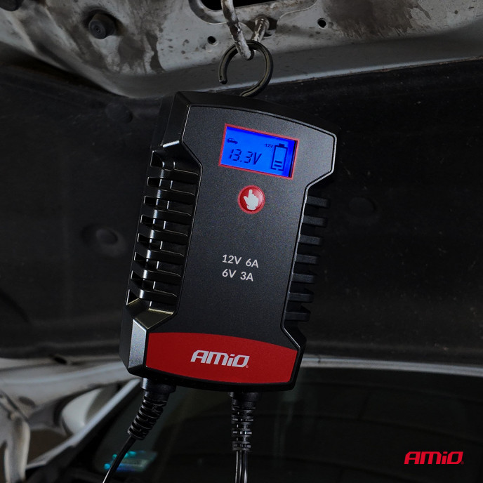 Digitale acculader AGM GEL STD LiFePo4 MAX 6A 6/12V PRO HOOK
