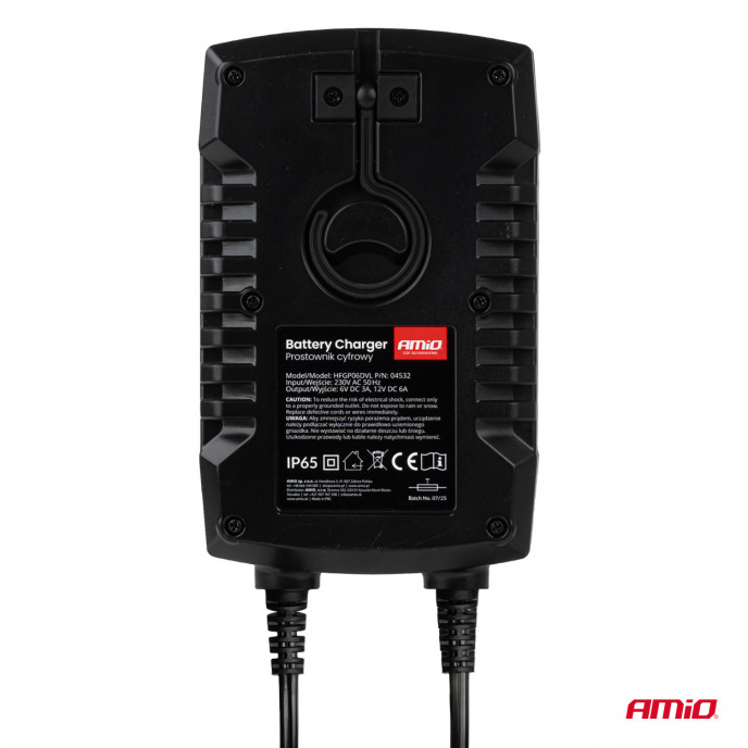 Digitale acculader AGM GEL STD LiFePo4 MAX 6A 6/12V PRO HOOK