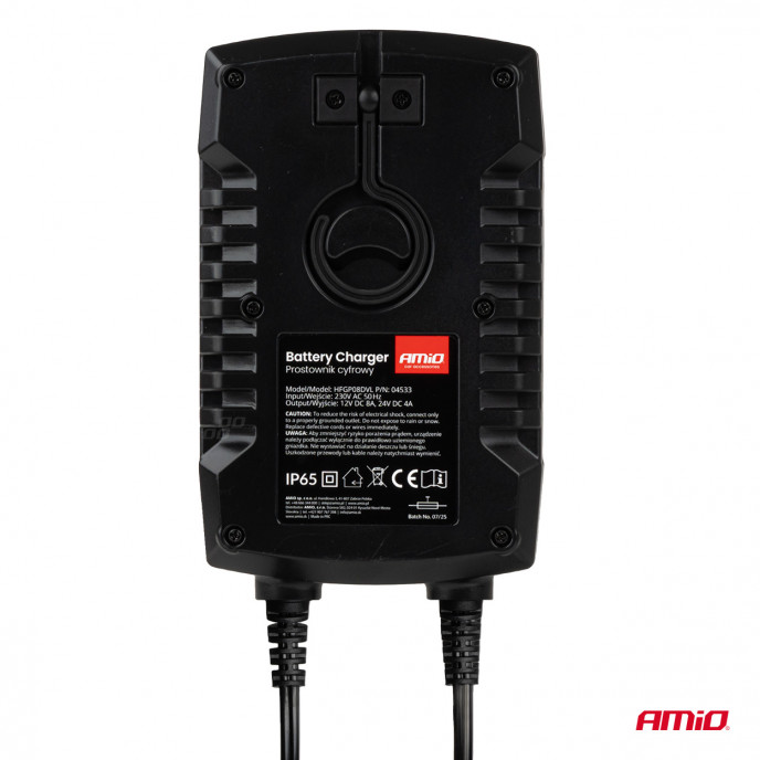 Digitale acculader AGM GEL STD LiFePo4 MAX 8A 12/24V PRO HOOK