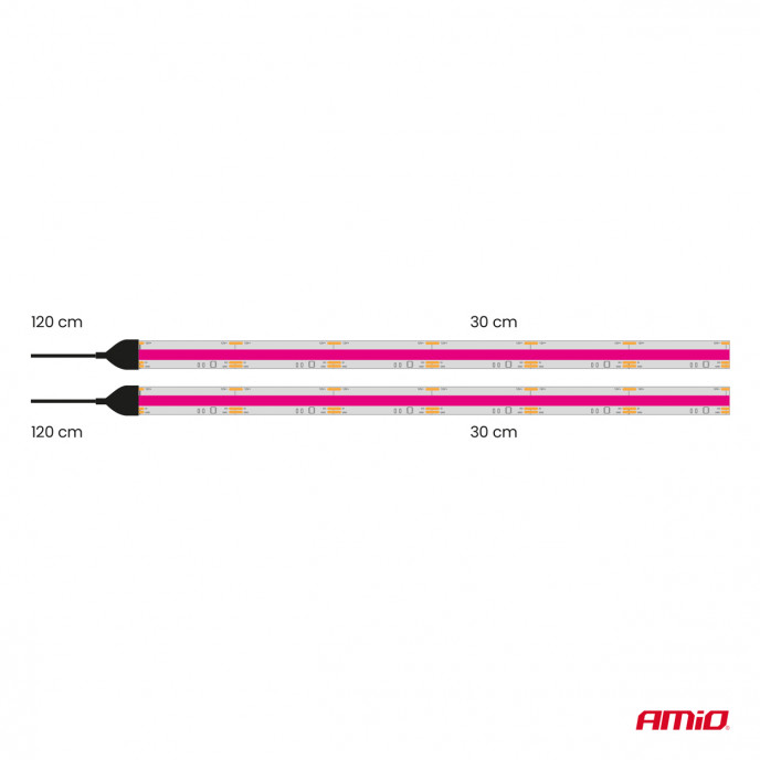 Flexibele LED COB strips, roze 2x30 cm 12 V AMIO-04570