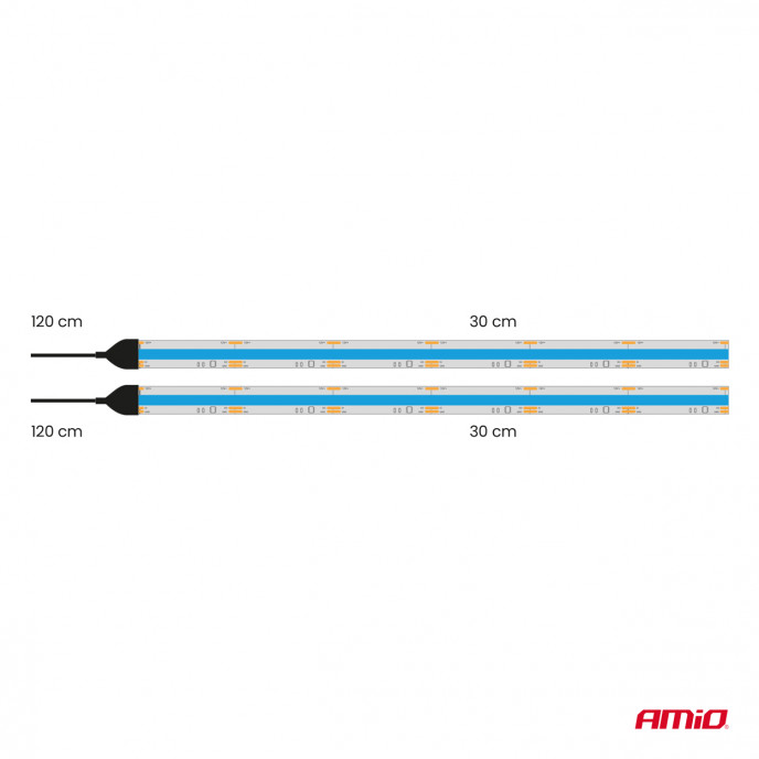 Flexibele LED COB strips, blauw 2x30 cm 12 V AMIO-04571