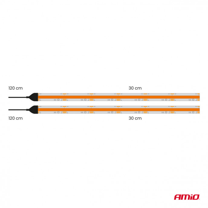 Flexibele LED COB strips, amber 2x30 cm 12 V AMIO-04572