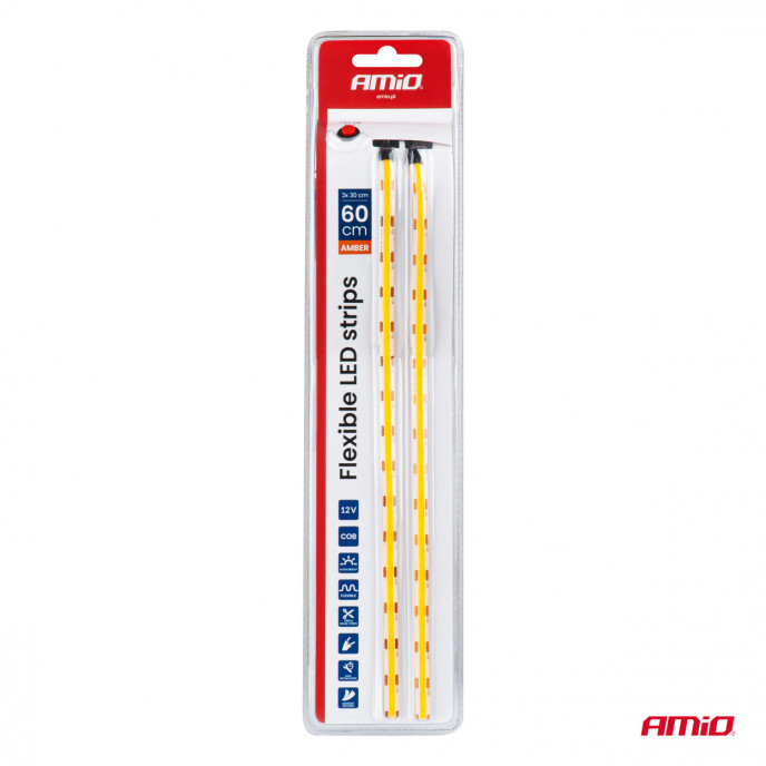 Flexibele LED COB strips, amber 2x30 cm 12 V AMIO-04572