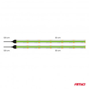 Flexibele LED COB strips, groen, 2x30 cm, 12 V, AMIO-04573