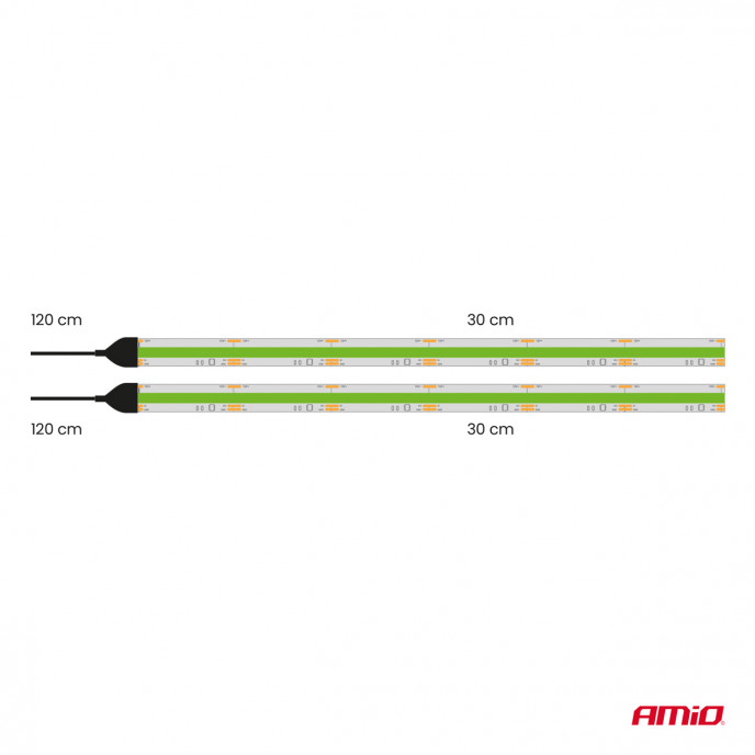 Flexibele LED COB strips, groen, 2x30 cm, 12 V, AMIO-04573