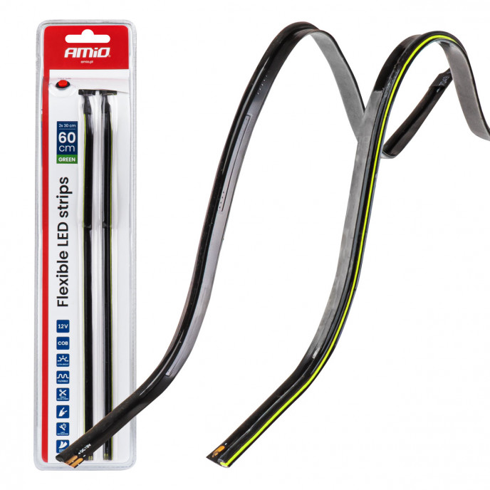 Flexibele LED zijstrips groen 2x30cm 12V AMIO-04577