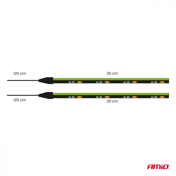 Flexibele LED zijstrips groen 2x30cm 12V AMIO-04577