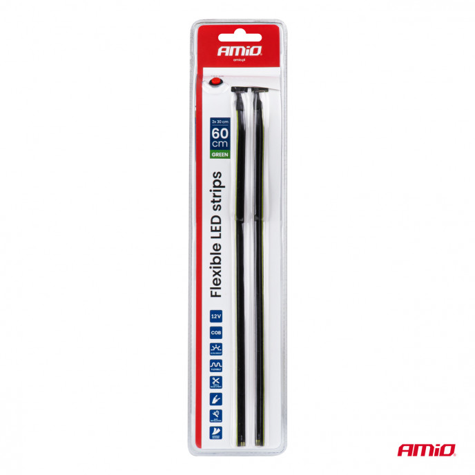 Flexibele LED zijstrips groen 2x30cm 12V AMIO-04577