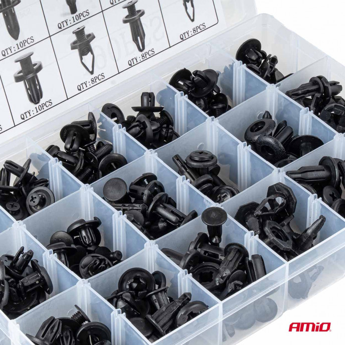 Set met 190stuks Automotive clips en bevestigingspinnen