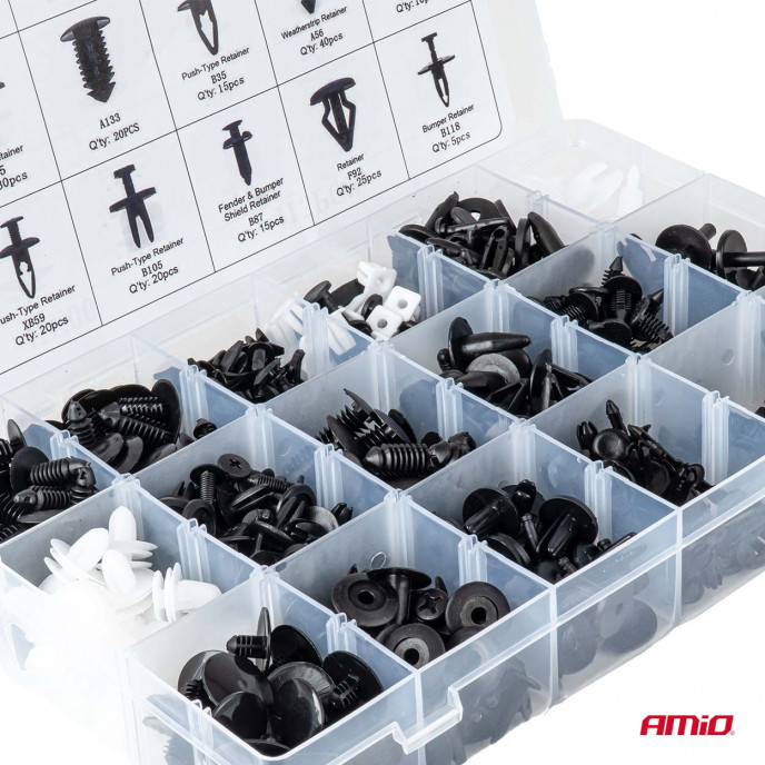 Set met 415stuks Automotive clips en bevestigingspinnen