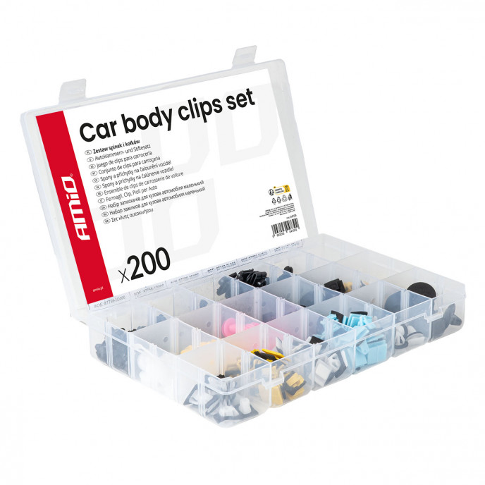Set met 200stuks Automotive clips en bevestigingspinnen