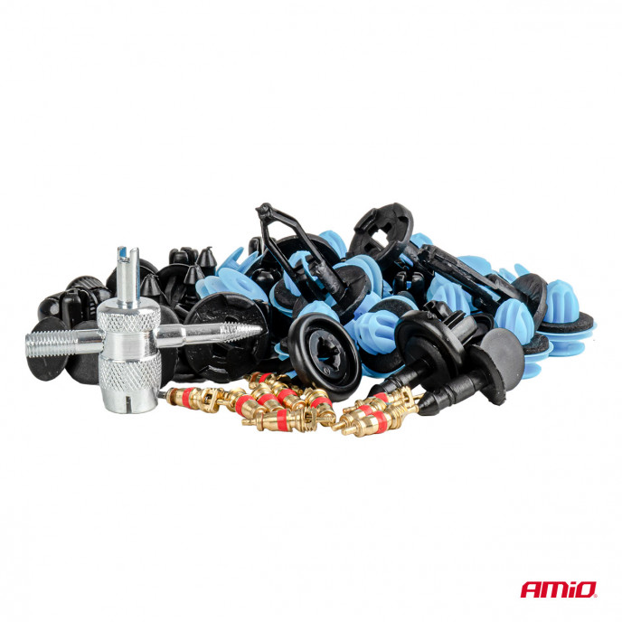 Set met 148stuks Automotive clips en bevestigingspinnen + gereedschap