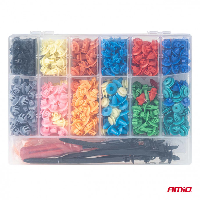 Set met 420stuks Automotive clips + gereedsschap