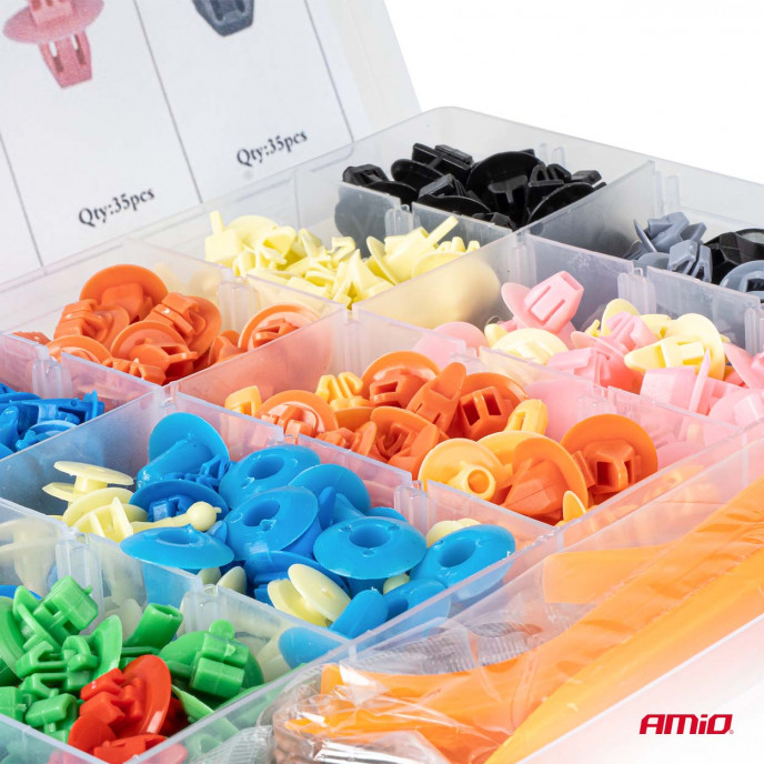Set met 420stuks Automotive clips + gereedsschap