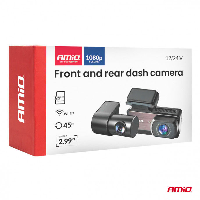 Front and rear dash camera 1K WLAN 256 GB WIFI Full HD