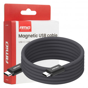 Magnetic USB cable USB-C to USB-C 60W 100cm 