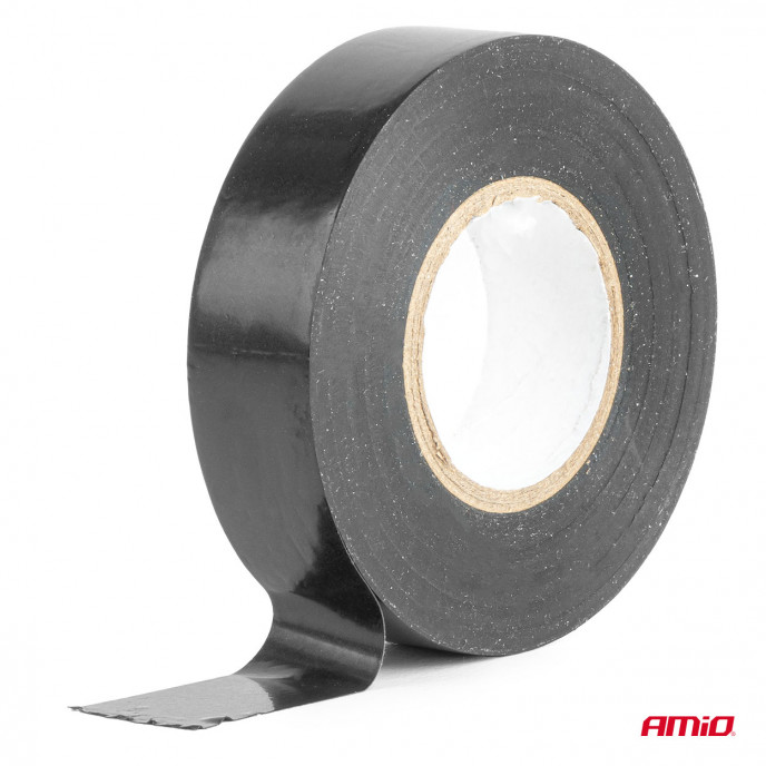Set van 10 zwarte PVC-isolatietapes, 19 mm x 20 m x 0,13 mm AMIO-04844