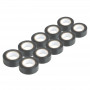 Set van 10 zwarte PVC-isolatietapes, 19 mm x 20 m x 0,13 mm AMIO-04844