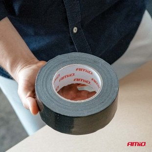 Zwarte ducttape, 48 mm x 50 m x 0,19 mm AMIO-04850