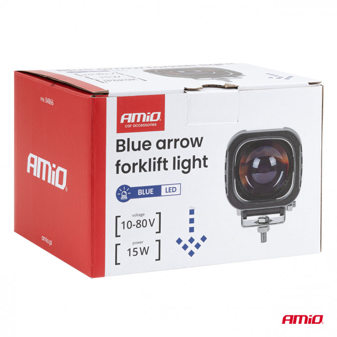 Blauwe pijl heftruckveiligheidslamp 15W 10–80V