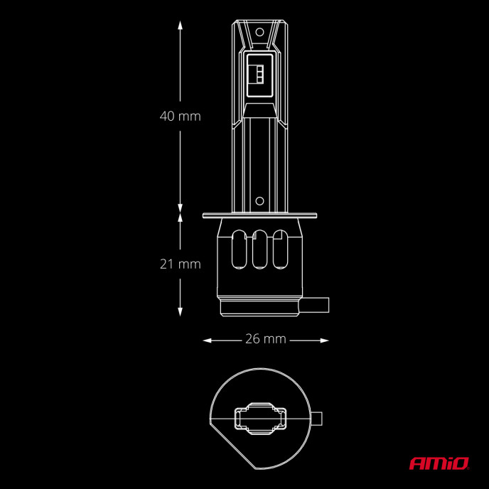 LED-koplampen Serie F26 PRO LumiTec LIMITED +130% DUO FULL CANBUS H1 12V 24V AMIO-04869