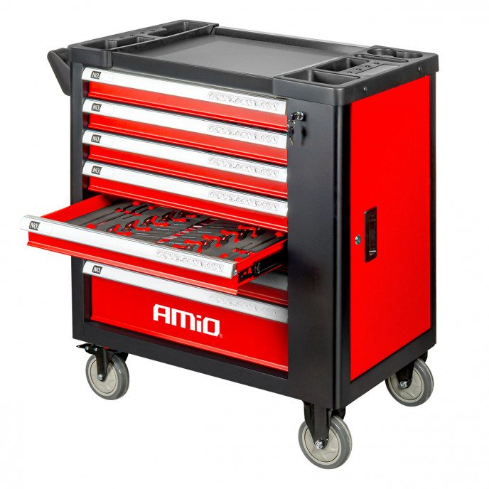 Gereedschapskast met 258-delige gereedschapset 840x460x870mm AMIO-04892