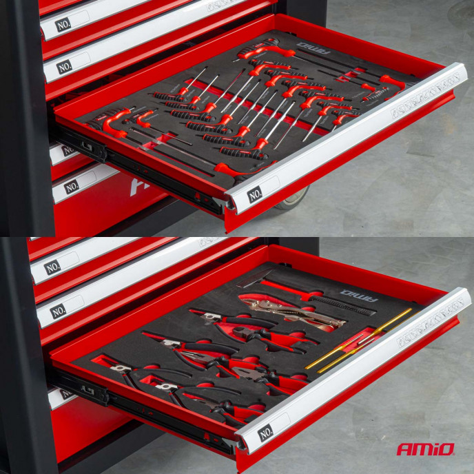 Gereedschapskast met 258-delige gereedschapset 840x460x870mm AMIO-04892