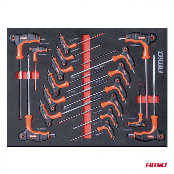 Gereedschapskast met 258-delige gereedschapset 840x460x870mm AMIO-04892