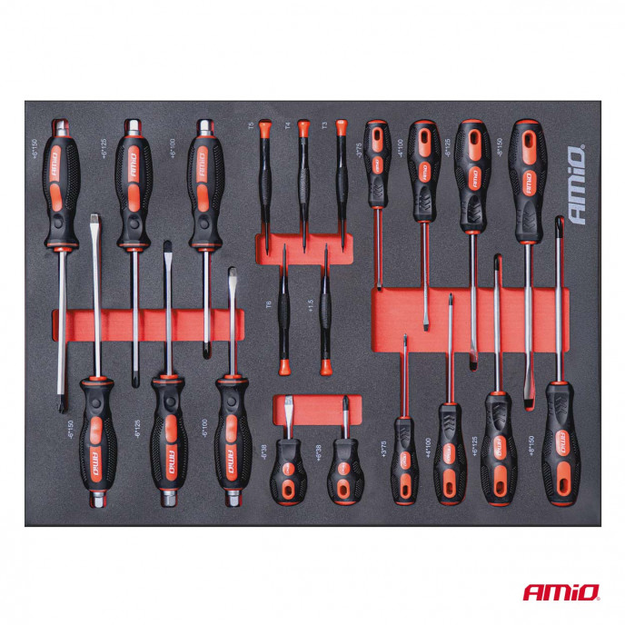 Gereedschapskast met 258-delige gereedschapset 840x460x870mm AMIO-04892