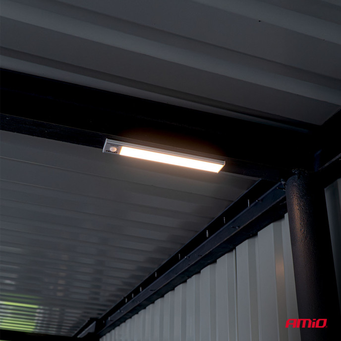 Oplaadbare LED lamp met PIR bewegingssensor en schemersensor (23x4.1x0.9cm)