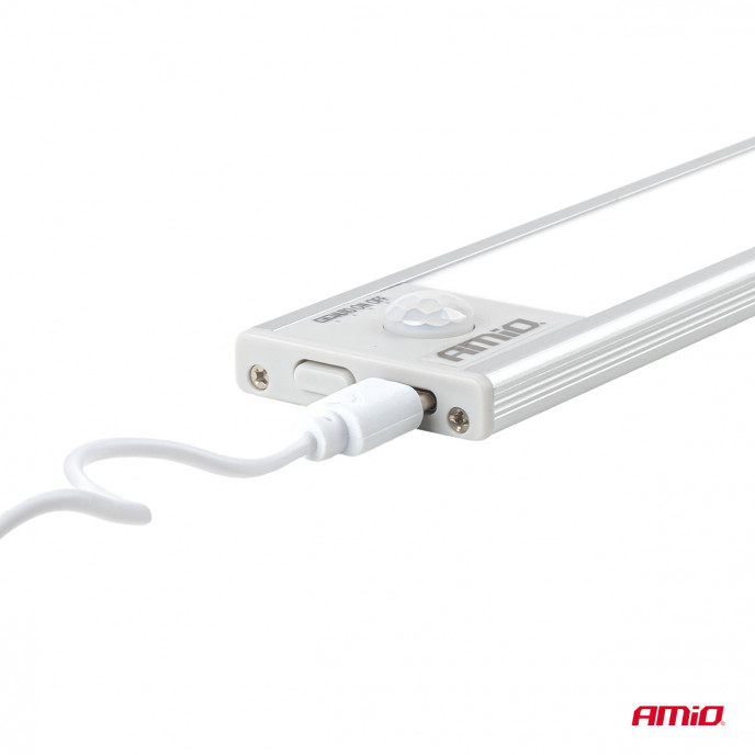 Oplaadbare LED lamp met PIR bewegingssensor en schemersensor (23x4.1x0.9cm)