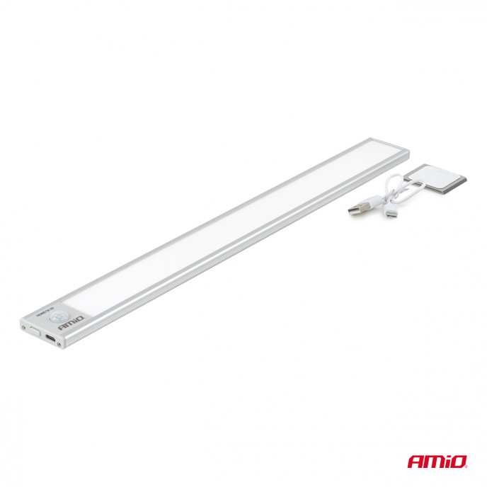 Oplaadbare LED lamp met PIR bewegingssensor en schemersensor (40x4.1x0.9cm)