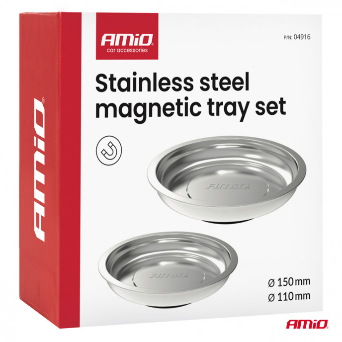 Magnetisch opvangbakjes van roestvrij staal, 110 & 150mm