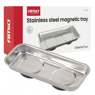 Magnetisch opvangbakje van roestvrij staal, 150x65x27mm