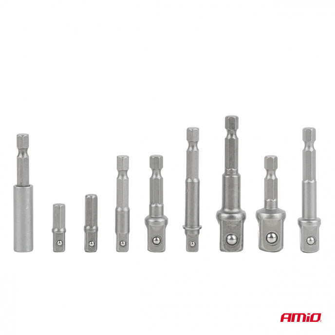 Booradapter set 9 stuks 1/4