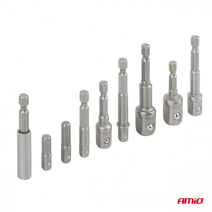 Booradapter set 9 stuks 1/4