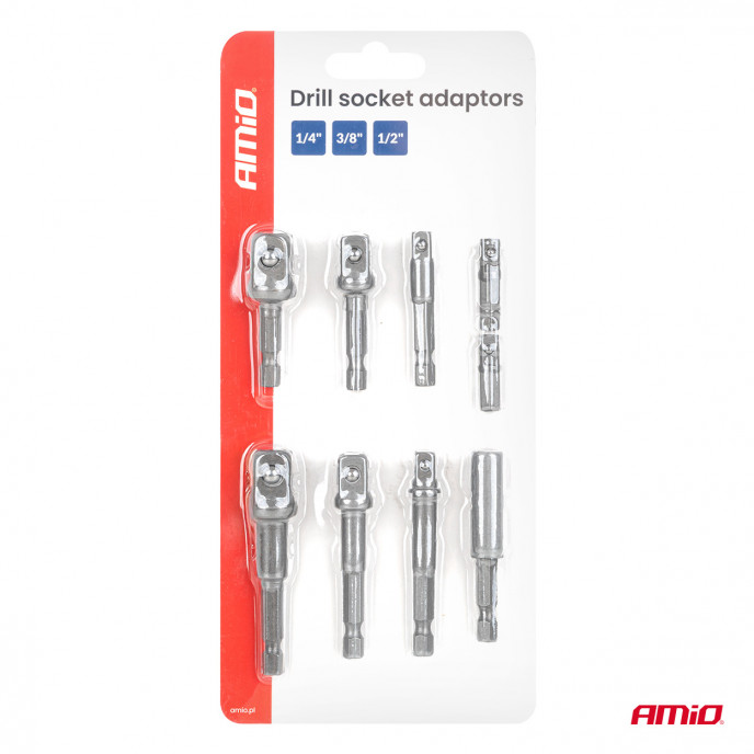 Booradapter set 9 stuks 1/4