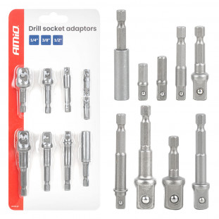 Booradapter set 9 stuks 1/4