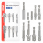 Booradapter set 9 stuks 1/4