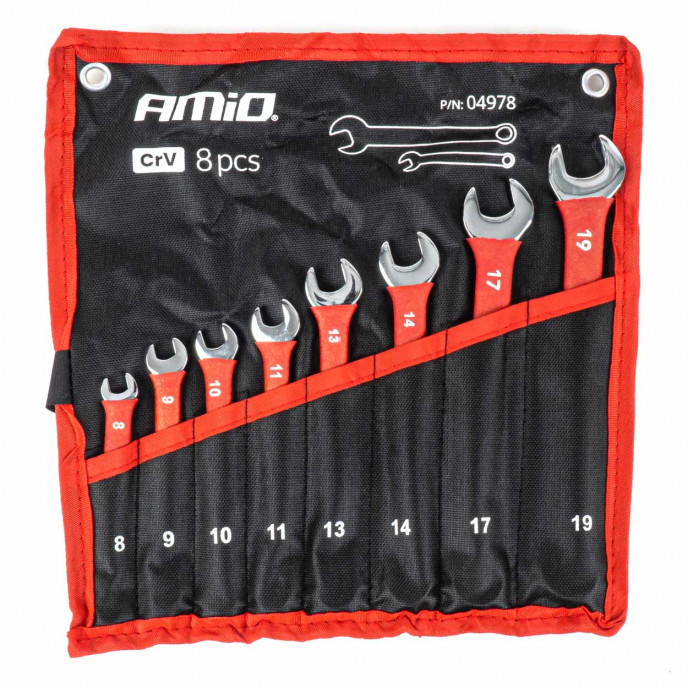Steek & ring sleutel set CRV 8-19mm 8 stuks