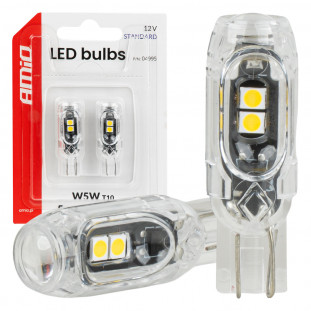 LED-lampen STANDARD T10 2835 5SMD Wit 12V AMIO-04995