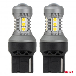 LED-lampen STANDARD 7440 W21W 3030 15SMD Wit 12/24V AMIO-04996