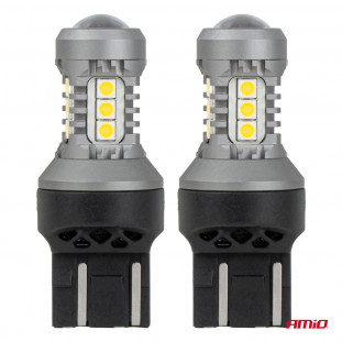 LED-lampen STANDARD 7443 W21/5W 3030 15SMD Wit 12/24V AMIO-04998