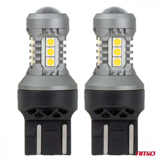 LED-lampen STANDARD 7443 W21/5W 3030 15SMD Wit 12/24V AMIO-04998