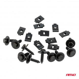 Universele schroef- en montageclipset 18 mm ⌀ 5 mm, 10 sets, in een zakje