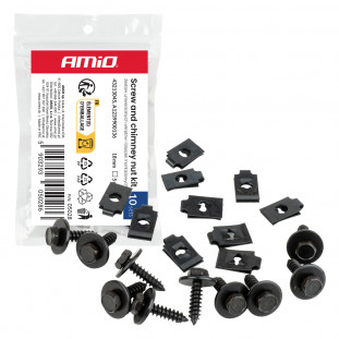 Universele schroef- en montageclipset 18 mm ⌀ 5 mm, 10 sets, in een zakje