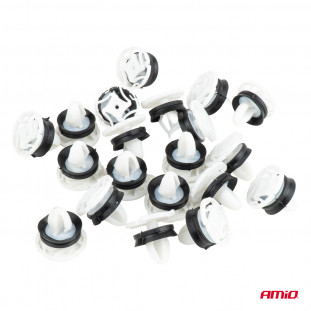 Bekledingsclipset met rubberen afdichting 20 mm ⌀ 9 mm, 20 stuks, in een zakje