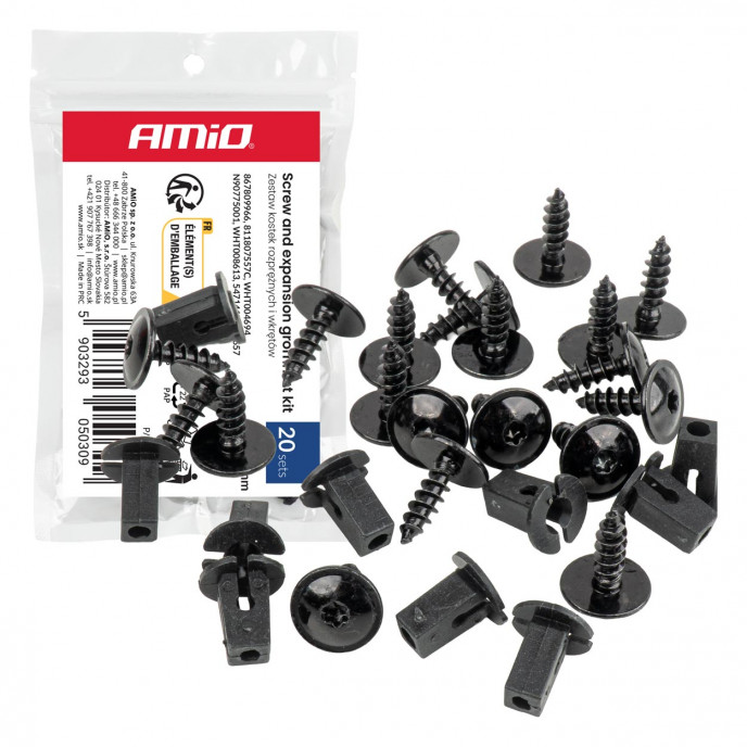 Set expansiemoeren en -schroeven ⌀ 12/4 mm, 20 stuks, in een zakje