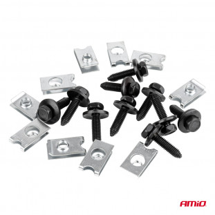 Schroef- en montageclipset 22 mm ⌀ 6 mm, 10 sets, in een zakje